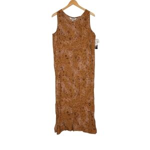 JohnPaulRichard Brown Sleeveless Women's Maxi, Floral Dress